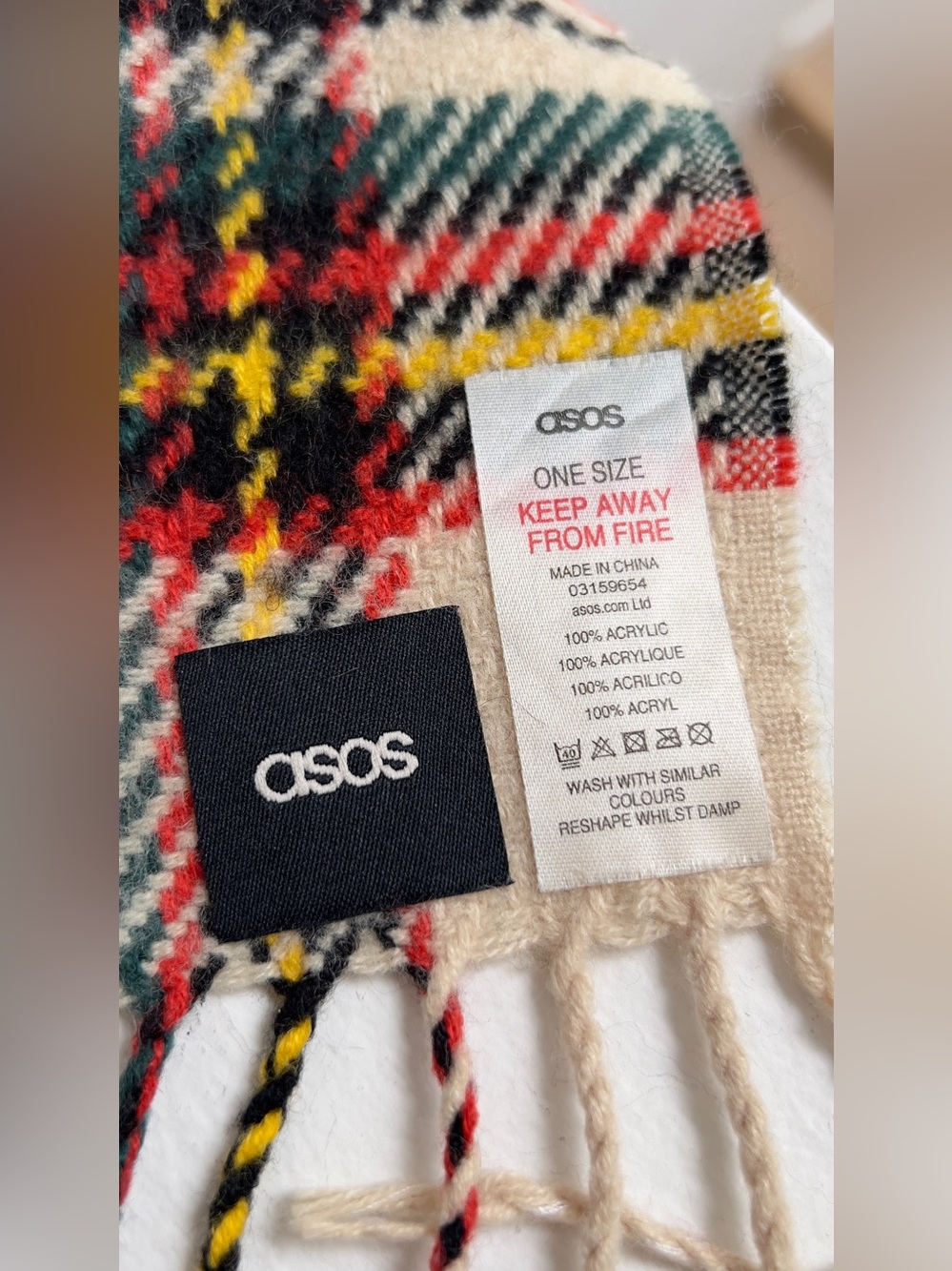 ASOS Oversized Square Scarf In Check - Multi / One Size - Picture 2 of 2